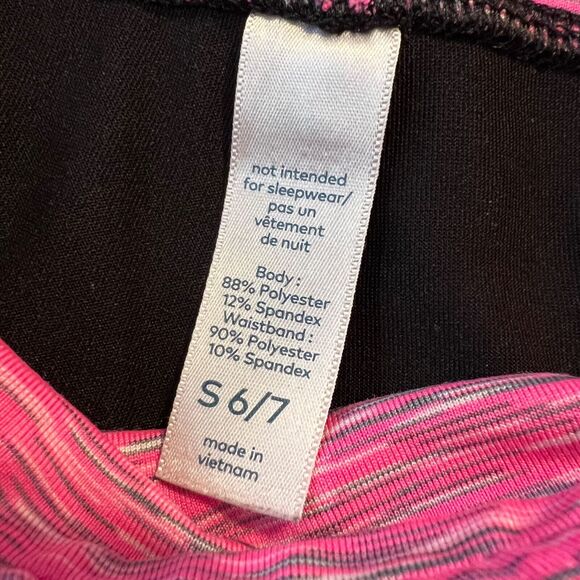 Stride Rite Girls Leggings Pants Pink Black Stretchy Athletic Casual Small 6 7 - Picture 6 of 7